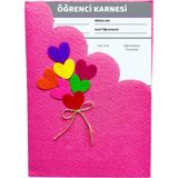 Keçeli Dünyam Karne Dosyası – Anaokulu Mezuniyet ve Ilkokul Gelişim Raporu Kılıfı (Keçe Kumaştan) - Pembe - Beyaz - 22 cm x 33 cm (A4 Boyutlarına Uygun)