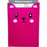 Keçeli Dünyam Karne Dosyası – Anaokulu Mezuniyet ve Ilkokul Gelişim Raporu Kılıfı (Keçe Kumaştan) - Pembe - Fusya - 22 cm x 33 cm (A4 Boyutlarına Uygun)