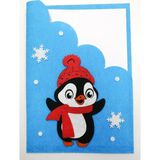Keçeli Dünyam Karne Dosyası Penguenli - Mavi1 - 23 x 33 cm