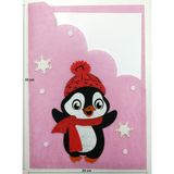 Keçeli Dünyam Karne Dosyası Penguenli - Pembe - 23 x 33 cm