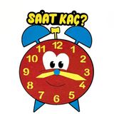 Keçeli Dünyam Saat Kaç? Çalar Saat Interaktif Keçe Eğitim Materyali - Kırmızı - 60 x 45 cm
