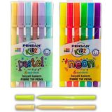 Keçeli Kalem 12 Lı Pastel ve Neon Renkler Pensan Pastel ve Neon Keçeli Kalem 1 Paket - Renkli