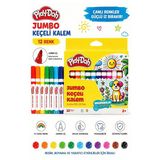 Keçeli Kalem 12 Renk Jumbo 1 Paket Play-Doh 12 Li Jumbo Keçeli Kalem Canlı Renkler Yıkanabilir Kaliteli Okul Öğrenci