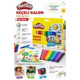 Keçeli Kalem 36 Renk 1 Paket Play-Doh 36 Lı Keçeli Kalem Canlı Renkler Yıkanabilir Kaliteli Okul Öğrenci