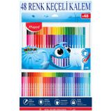 Keçeli Kalem 48 Renk 1 Paket Maped 48 Li Keçeli Kalem Canlı Ve Parlak Renkler Ocean Color Peps Yıkanabilir