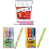 Keçeli Kalem Seti 6 Neon - 6 Pastel ve 12 Renk Keçeli Kalem Pensan Keçeli Kalem 1 Paket - Renkli