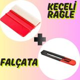 Keçeli Ragle ve Falçata Folyo Yapıştırma Aparatı - Kırmızı