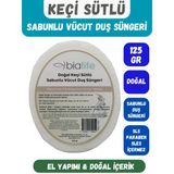 Keçi Sütlü Özlü Doğal El Yapımı Sabunlu Vücut Duş Süngeri - Bialife
