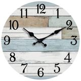 KECYET Duvar Saati 8 İnç Sessiz Tik Takmayan Duvar Saatleri Pille Çalışan Kıyı Tasarımı Country Rustik Retro Dekoratif Banyo Mutfak Oturma Odası için (20 cm)