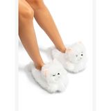 Kedi-3 Kadın Hayvanlı Panduf Beyaz 36/41