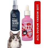 Kedi Acil Durum Seti - Nano Gümüş Yoğun Bakım Spreyi ve Sakinleştici Damla