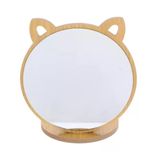 Kedi Ayna Ahşap Standlı Masa Üstü Makyaj Aynası Make Up 19 Cm E51