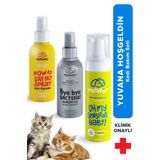 Kedi Bakım Ürünleri Seti, Şampuanı, Nano Gümüş Sağlık Hijyen, Uzaklaştırıcı Tuvalet Eğitimi Spreyi
