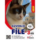 Kedi Balkon Güvenlik Filesi 1.7x2 M, 3mm Ip, 4x4 Gözenek, Montaj Seti - Ahşap - Seçenek 1