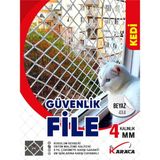 Kedi Balkon Güvenlik Filesi 2.3x2 M, 4 mm Ip Kalınlığı, 4x4 Gözenekli, Montaj Seti - Ahşap - Seçenek 1