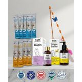 Kedi Başlangıç Seti (5 Ad .mofelya Krem Kedi Ödül Maması 15 ml Tavuklu 5 Ad. Somonlu, Pawjourney Biotin 50 ml , Paw Journey Omega Plus 100 Ml, Pwillion Kedi Oltası) - SHMOFSET003
