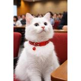 KEDİ BOYUN TASMASI ZİLLİ VE AYARLANABİLİR KIRMIZI