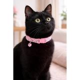 KEDİ BOYUN TASMASI ZİLLİ VE AYARLANABİLİR PEMBE