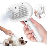 Kedi Buharlı Fırça, 3'ü 1 Arada Buharlı Kedi Fırçası, Bırakma Düğmesi ve Tankı ile, Anti-Statik Pet Sprey Tüy Alma Tarağı, Tüylü Pet için Şarj Edilebilir Köpek Buharlı Tarak