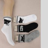 Kedi Cat Detaylı Işleme Kız Çocuk Çorap - 00E-Gri - 7 - 8 Yaş