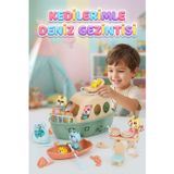 Kedi Deniz Gezintisi Tekne Ve Aksesuar Oyuncakları Eğitici Banyo Ve Figürlü Oyun Seti