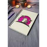 Kedi Desenli Ahşap Kapaklı Defter - Çizgisiz Defter - Günlük - Ajanda-Hediyelik-A5 Anı Defteri