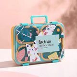 Kedi Desenli Beslenme Kutusu - 700 ml 3 Bölmeli Taşıma Kulplu Çocuk Beslenme Kabı Pp (Turuncu)