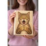 Kedi Desenli Bez Kitap Kılıfı Sanatsal Baskılı Kumaş Kitap Kabı, Kitap Koruyucu Kılıf 2