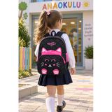 Kedi Desenli Kapitone Anaokulu Okul Çantası Çocuk Sırt Çantası Günlük Kullanım 35 X 25 X 14 Cm