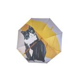 Kedi Desenli Şemsiye Rüzgara Dayanıklı Çanta Boy Bayan Şemsiyesi