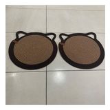 Kedi Evcil Hayvan Mama Paspası / Pamuk Ip Hasır Kedi Mama Altlığı (Açık Kahverengi)
