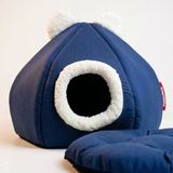 Kedi Evi Kedi Yuvasý Yumuþak Kedi Yataðý Taþýnabilir Lacivert