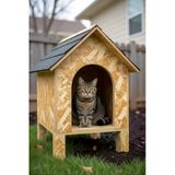 Kedi Evi Kedi Yuvası Isı Ve Su Yalıtımlı 40X40x40 Cm İç Ve Dış Mekan İçin Uygundur