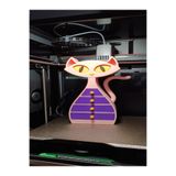 Kedi Figürlü Çekmeceli Masaüstü Organizer – Dekoratif 3D Baskı Düzenleyici Pembe Belirtilmemiş