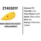 Kedi Gözlü Hız Kesici Kasis Sonlandırıcı 4cm - Sarı