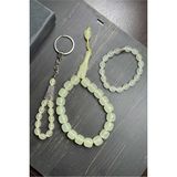 Kedi Gözü Tesbih - Anahtarlık - Bileklik Seti - Renkli