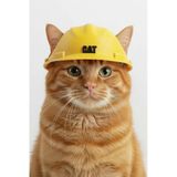 Kedi İnşaat Baretli Kostüm – Eğlenceli Kedi Şapkası & Fotoğraf Aksesuarı