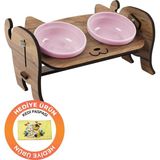 Kedi Isimli Seramik Mama ve Su Kabı Seti, Pembe Kedi Halısı Hediyeli - Seçenek 1