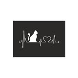 Kedi Kalp Ritmi 20x9 cm Sticker Araba, Motorsiklet, Laptop, Cam Sticker