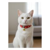 Kedi Kolyesi Tasma Ayarlanabilir Hakiki Deri Kırmızı Sesli Zilli