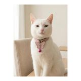 Kedi Kolyesi Tasma Ayarlanabilir Hakiki Deri Pembe Kelebek Figürlü Sesli Zilli
