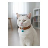 Kedi Kolyesi Tasma Ayarlanabilir Hakiki Deri Taba Sesli Zilli