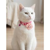 Kedi Kolyesi Tasma Ayarlanabilir Kolon Kordon Tek Çiçekli Sesli Zilli