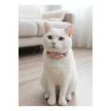 Kedi Kolyesi Tasma Ayarlanabilir Makrome İp Lila Ten Rengi Sesli Zilli