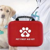 Kedi Köpek Acil Ilk Yardım Seti Pet Ecza Çanta Tıbbi Malzeme Tedavi Yürüyüş Tatil Kamp Çantası - Kırmızı