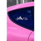 Kedi Köpek Dostluk Sticker - Evcil Hayvan Aşkı Oto Sticker - Araba Laptop Sticker Çıkartma 20x6cm