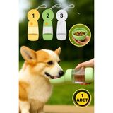 Kedi Köpek Evcil Hayvan Portatif Seyahat Amaçlı Suluk Ve Mama Kabı - 400 Ml + 180 Ml