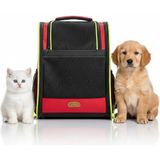 Kedi-Köpek Fileli Sırt Çantası - Siyah - Kırmızı