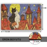 Kedi Köpek Komik Tasarımlı Dekoratif Kapı Önü Paspas, Dış Mekan/ev Içi/banyo/mutfak/yatak - Çok Renkli