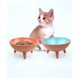 KEDİ KÖPEK MAMA SU KABI 2 Lİ AYAKLI SIRLI ÇÖMLEK